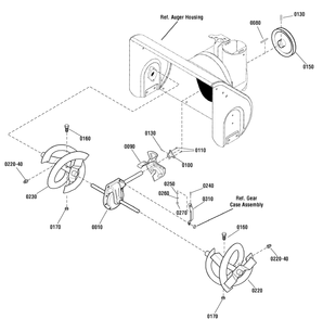 Auger Drive Group Diagram and Parts List for 1695862-18-2847-31 2010 Briggs and Stratton Snow Blower